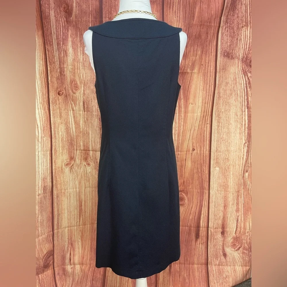 J. Crew Navy cotton blend sleeveless lined sheath dress women’s size 8